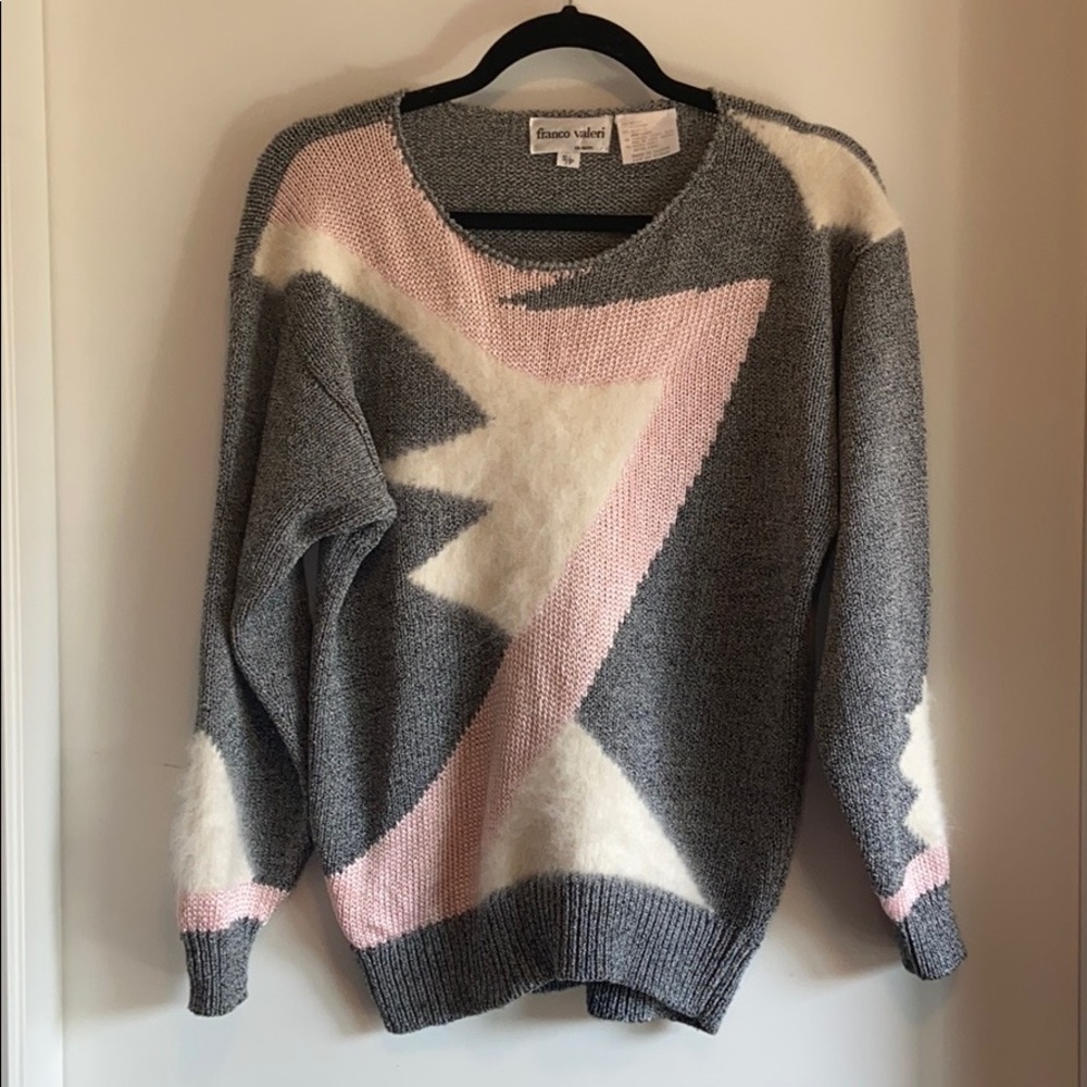 Franco Valeri Vintage Abstract Pink Sweater